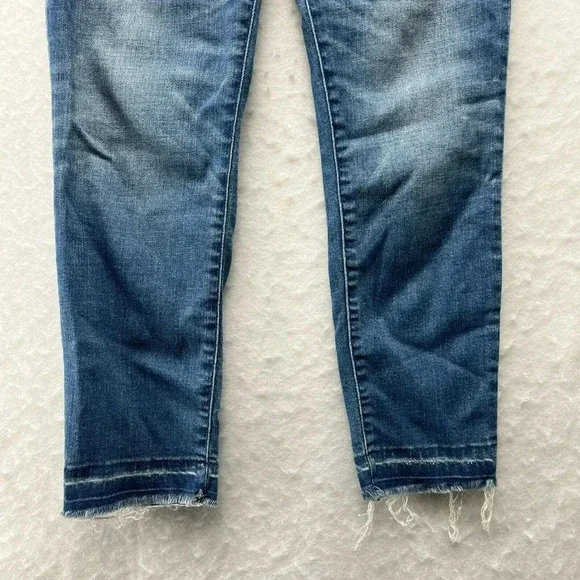 Abercrombie & Fitch Jeans Women's Sz 25 Blue Harper Ankle Cropped Raw Hem Denim - Picture 8 of 12